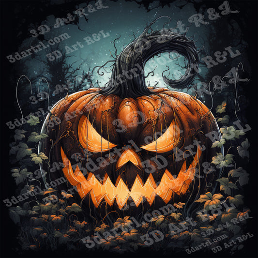 Bewitched pumpkin, 60 X 60 cm