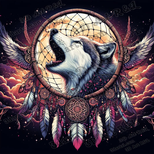 Dream of wolf, 80 x 80 cm