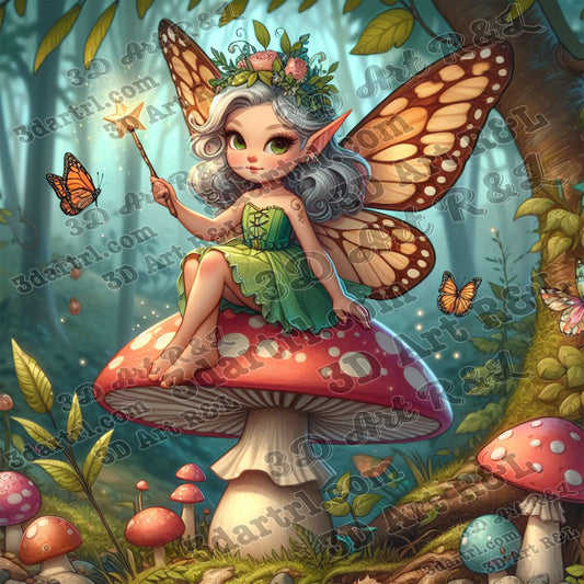 Cute little fairy, 80 X 80 cm
