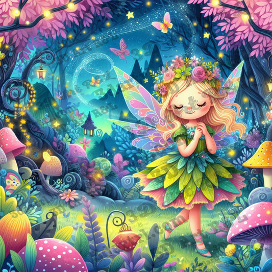Happy forest fairy, 85 X 85 cm