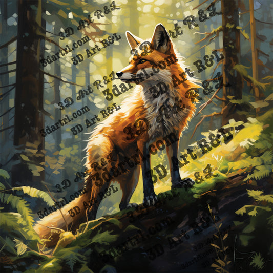 Paint of Fox, 60 X 60 cm