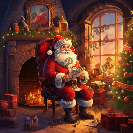 History of Santa Claus, 90X90 cm